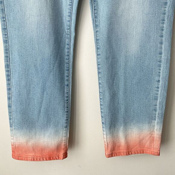 J. Jill Authentic Fit Light Blue Slim Ankle Dip Dye Hem Denim 14 - Picture 7 of 8